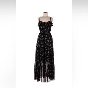 Vintage Guess Black Floral Maxi Dress size 8